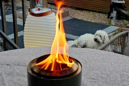 tafelvuurkorf met hout of pellets